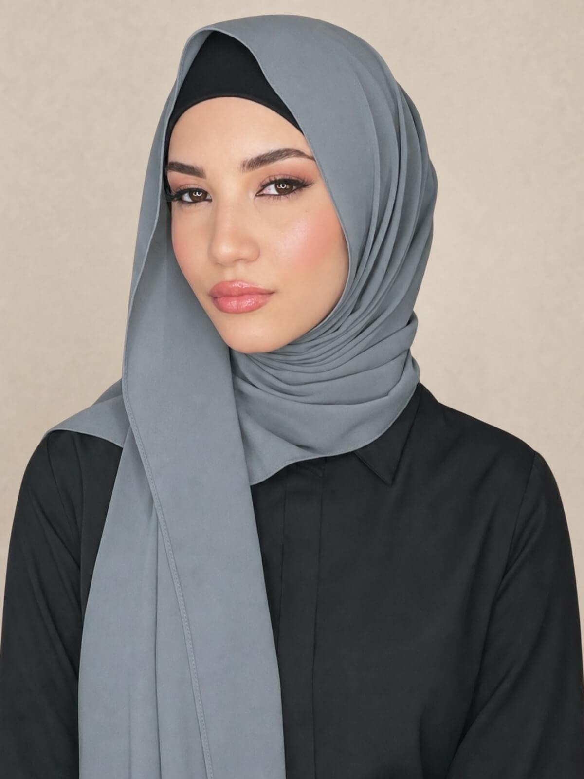 Classic Chiffon Hijab-Charcoal
