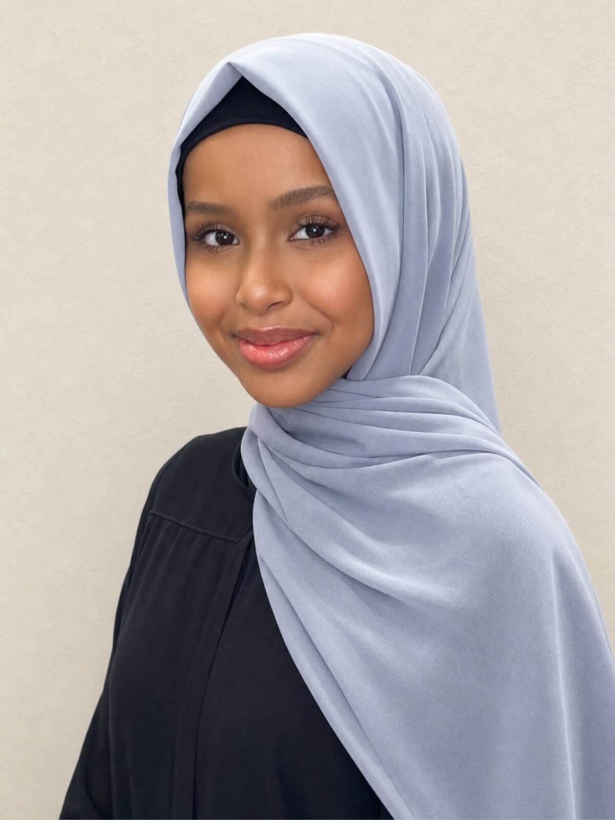Classic Chiffon Hijab-Slate Grey