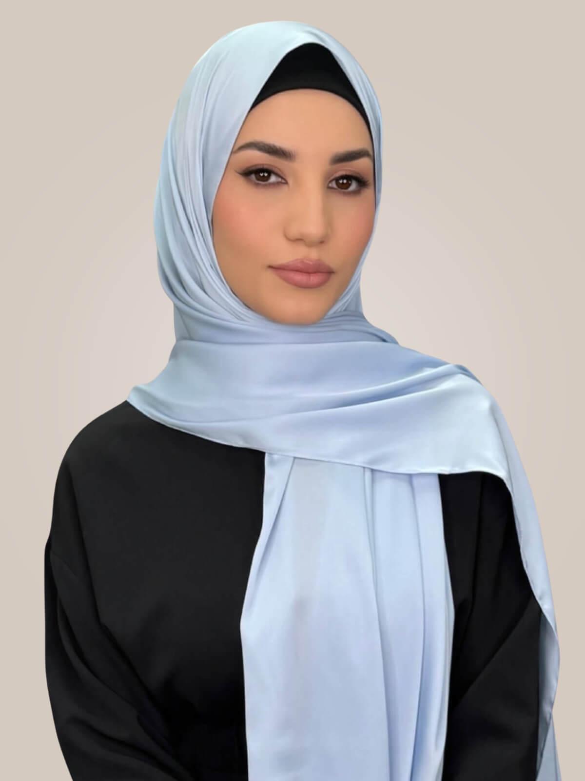 Premium Satin Hijab-Powder Blue