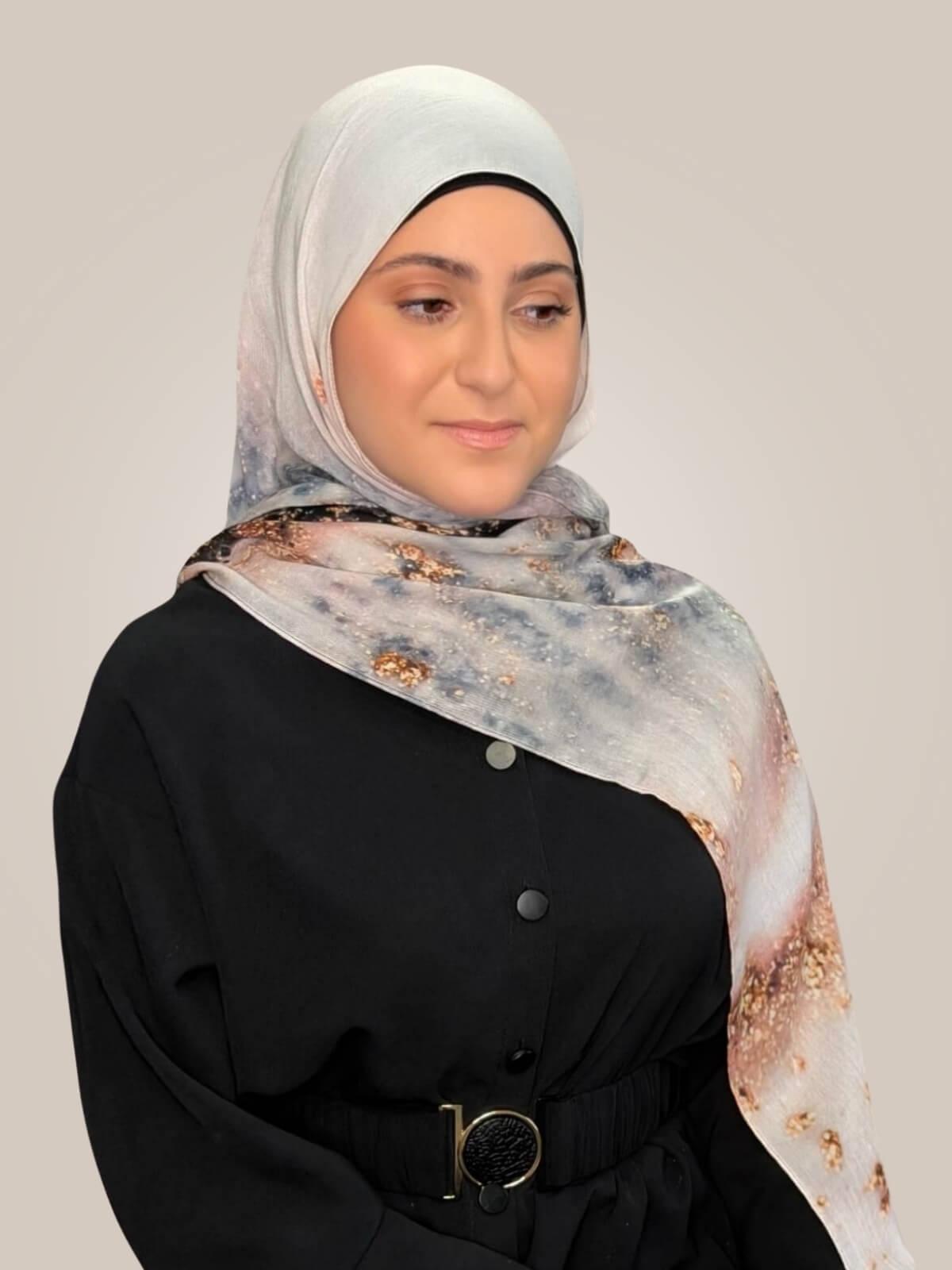 Modish Girl Print Modal Hijab-Granada Sand