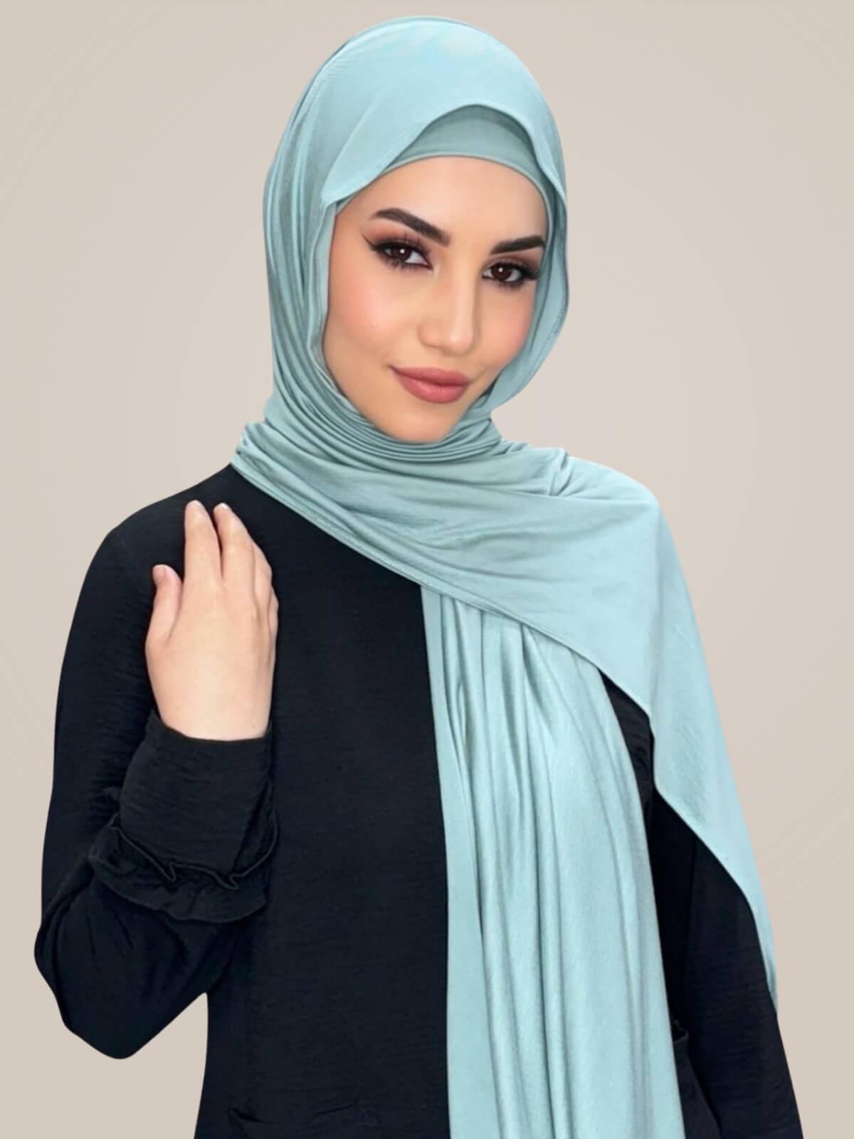 Premium Jersey Hijab-Pale Cyan