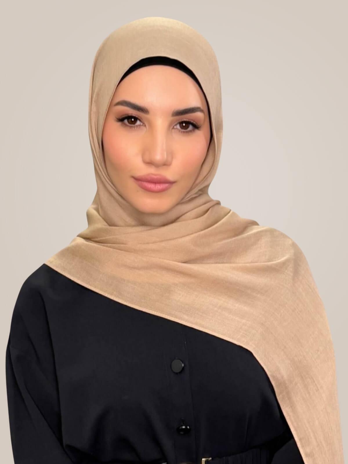 Cotton Modal Hijab-Tan