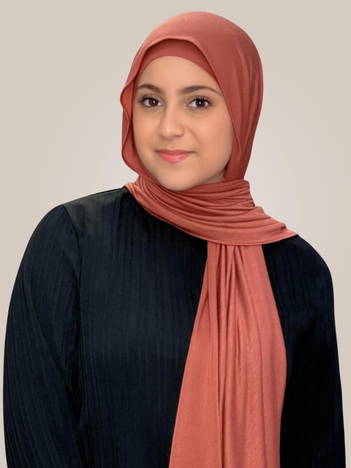 Modish Girl Premium Jersey Hijab-Brick Red