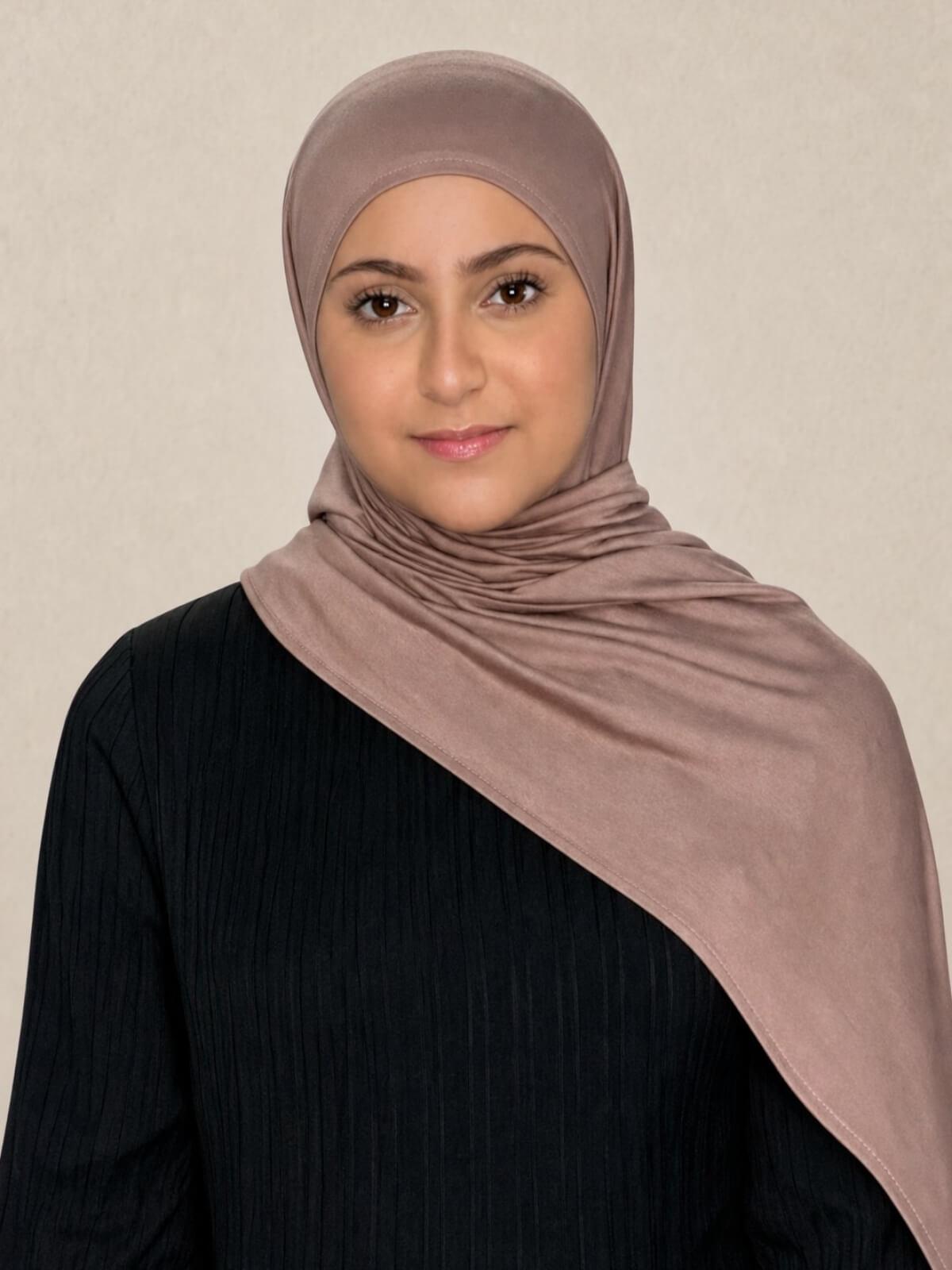 Modish Girl Pre-Sewn Jersey hijab-Pale Taupe