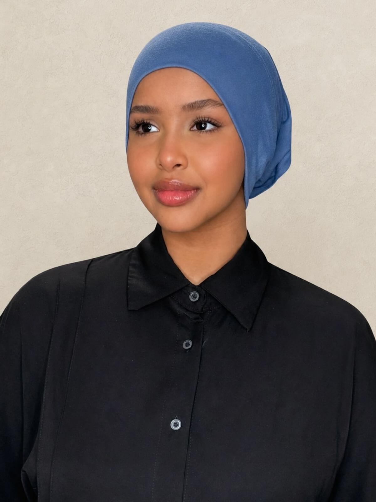 Premium Cotton Underscarf-Cool Blue