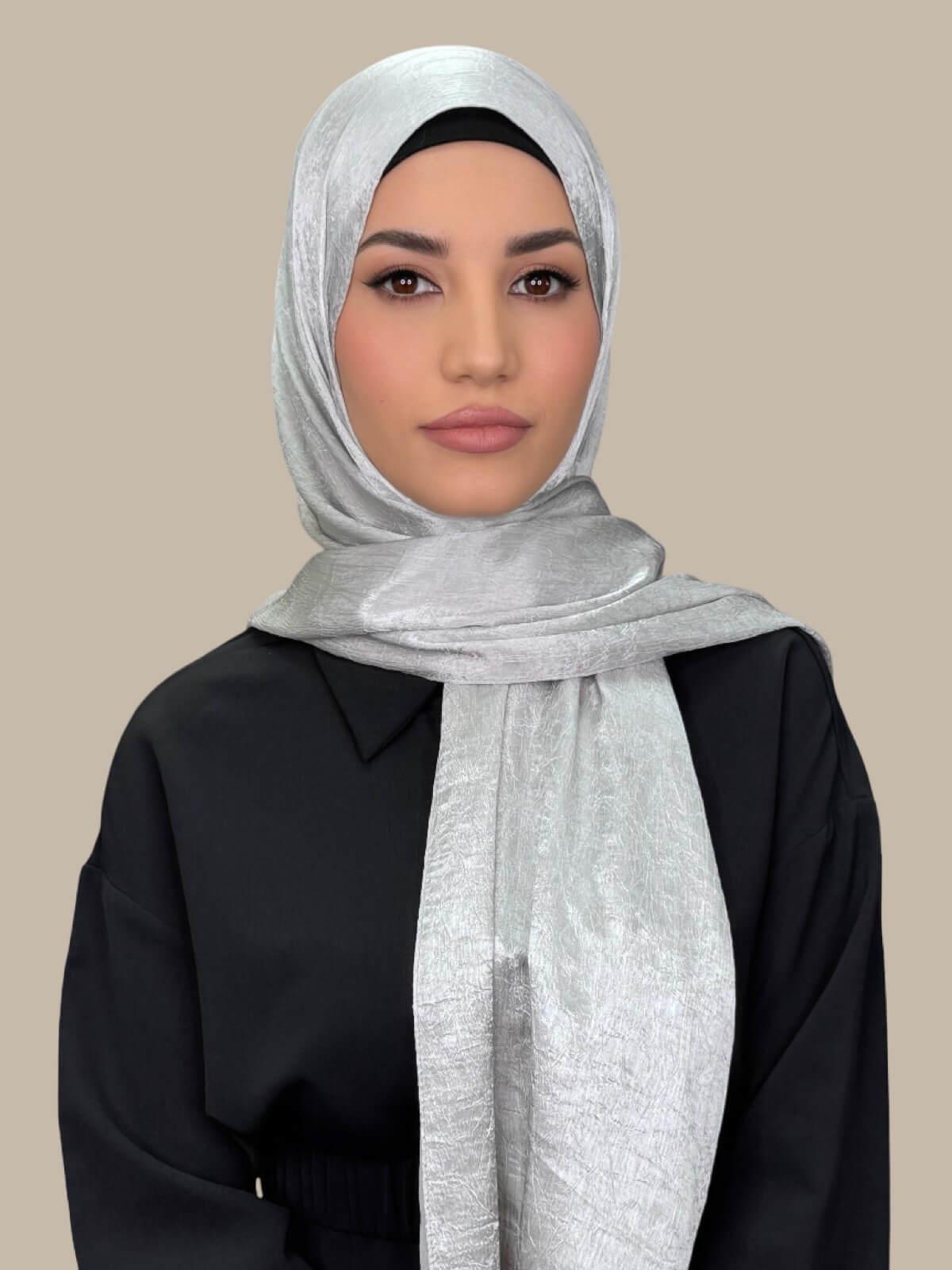 Classic Satin Hijab-Silver