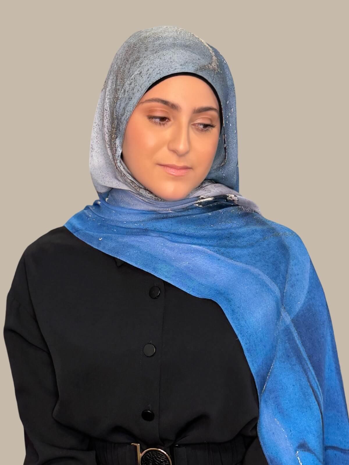 Modish Girl Print Modal Hijab-Santorini Night