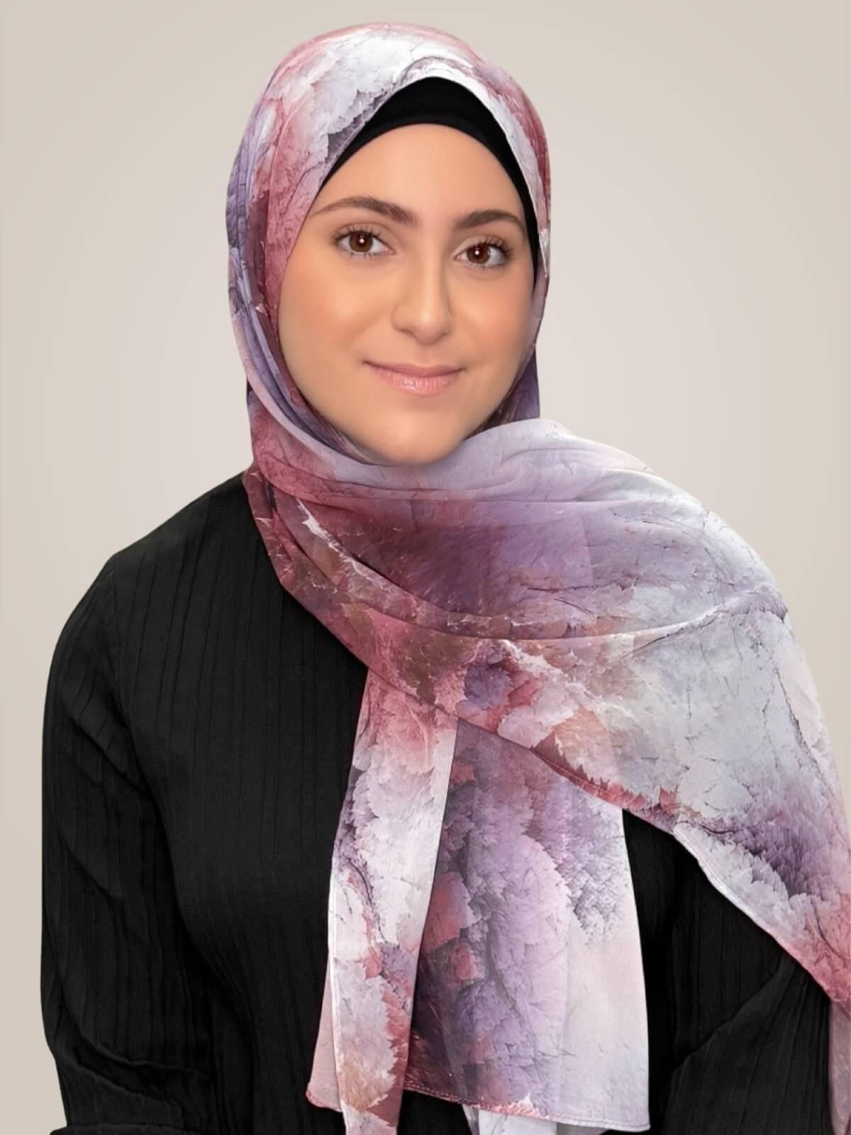 Modish Girl Printed Chiffon Hijab- Muted Mirage