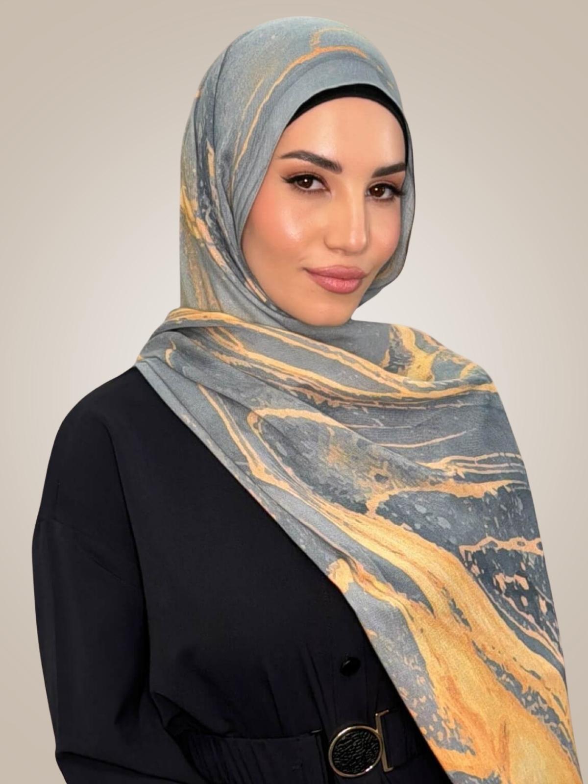 Print Modal Hijab-Vienna Grey