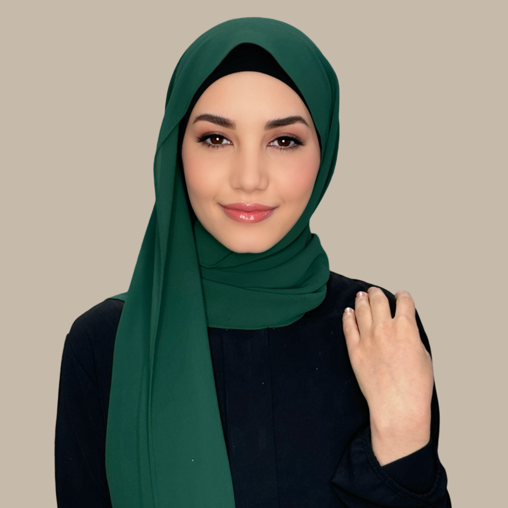 Classic Chiffon Hijab-Forrest Green