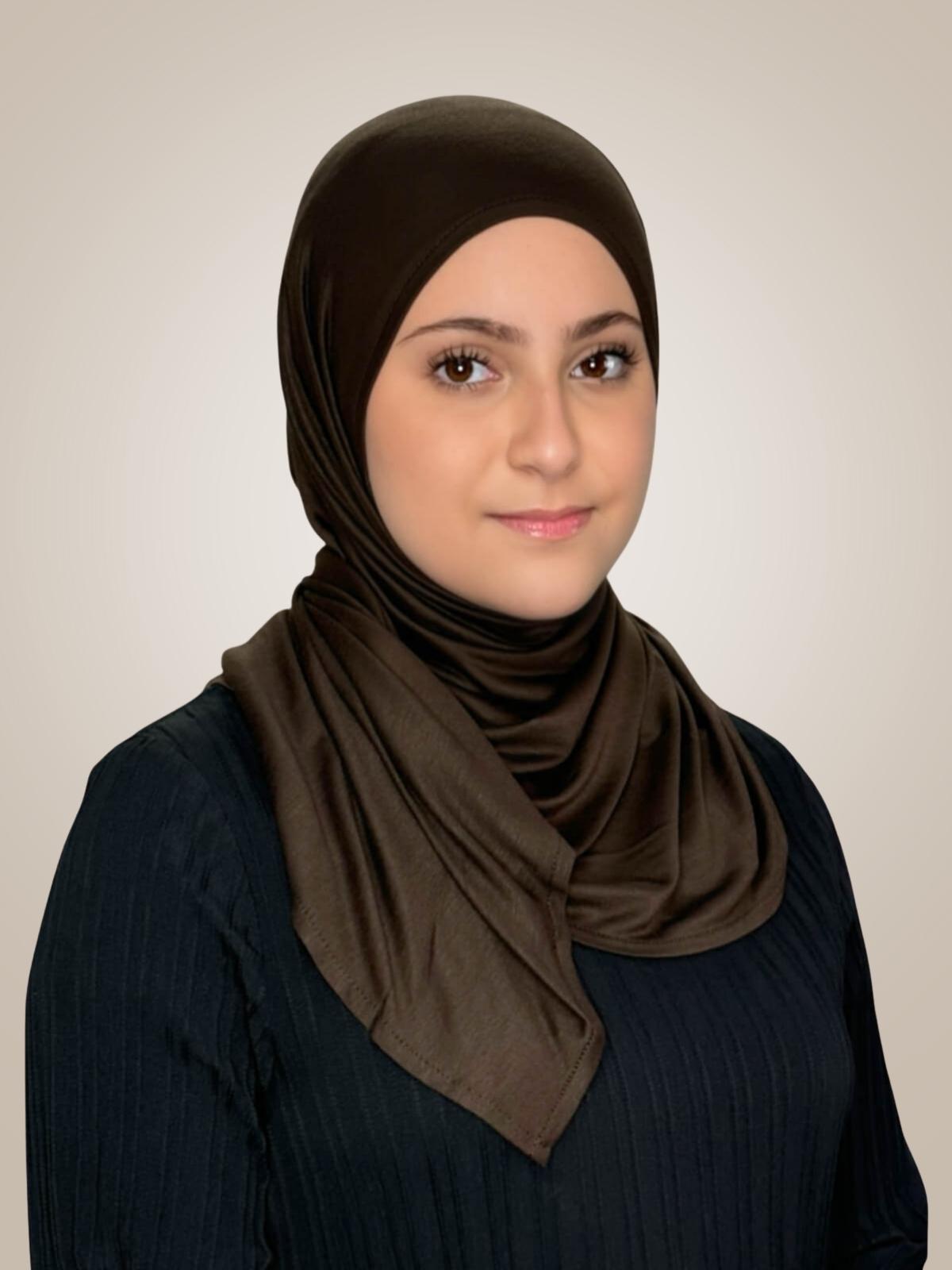 Modish Girl Pre-Sewn Jersey Hijab-Chocolate Brown