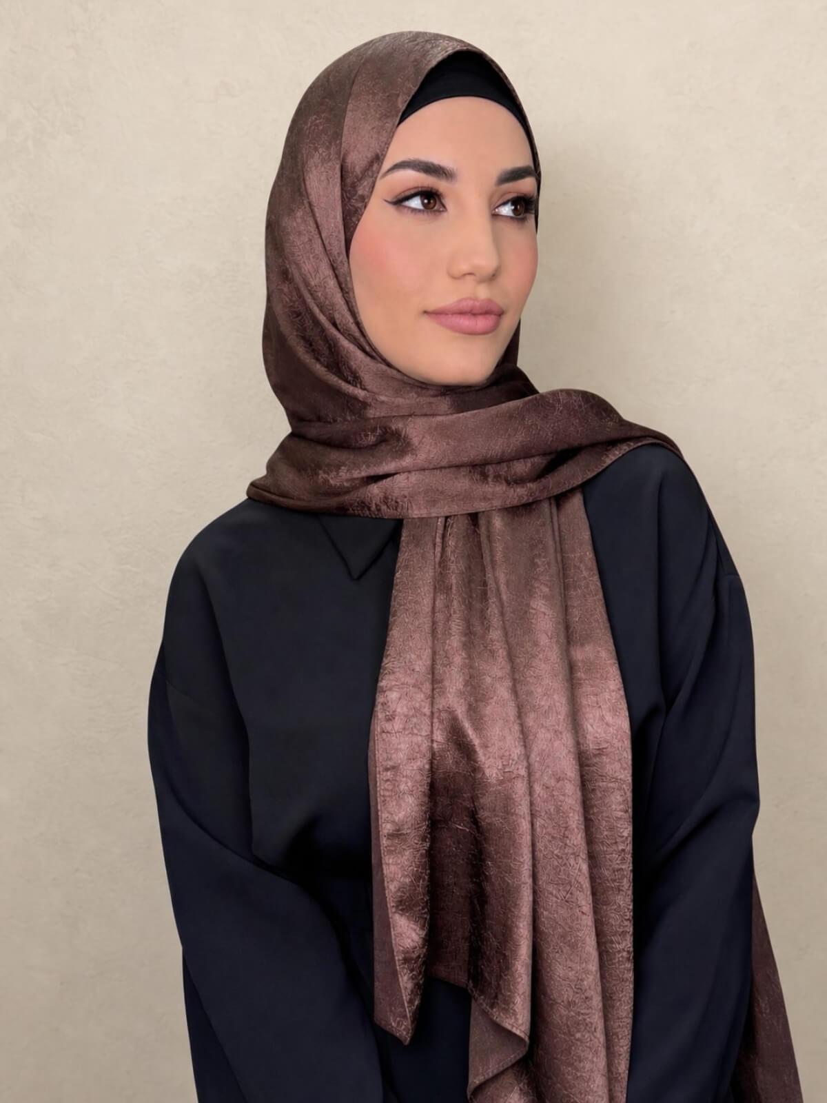 Classic Satin Hijab-Cocoa Dusk