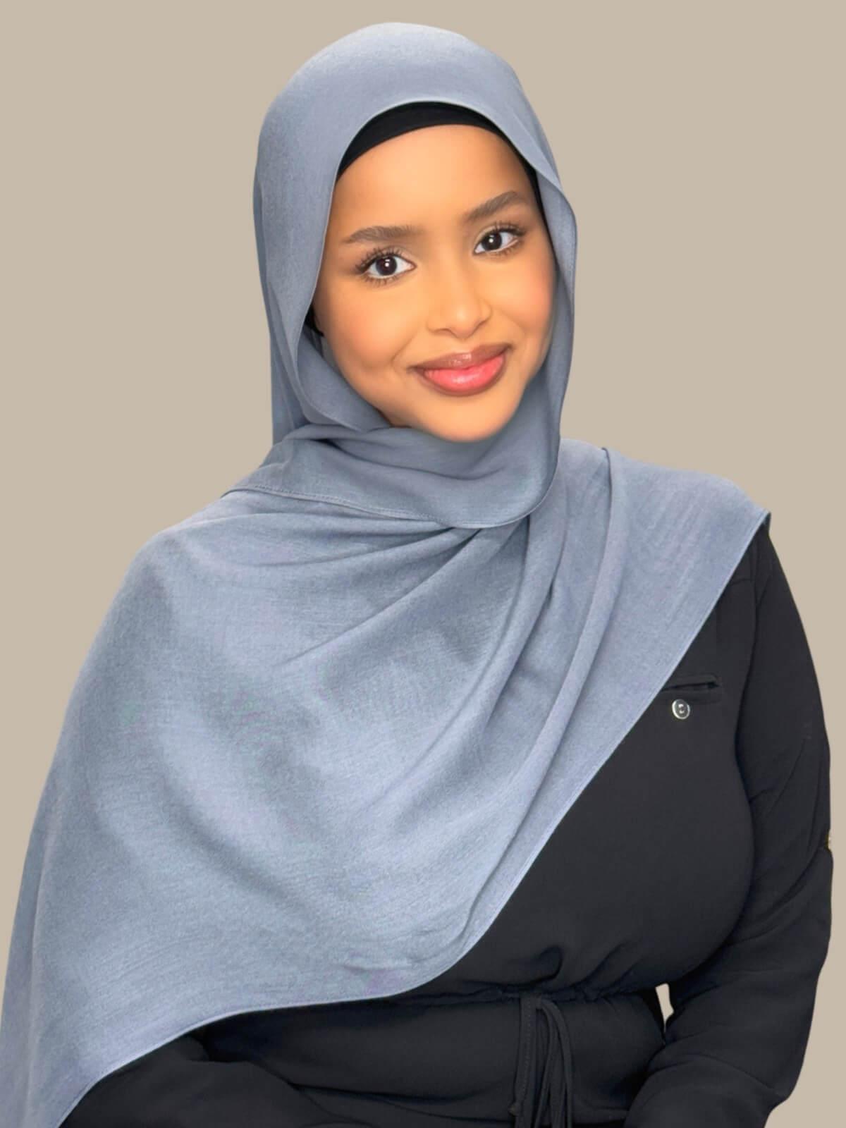 Cotton Modal Hijab-Dusty Denim