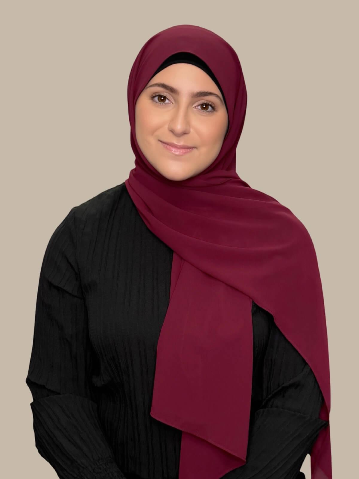Modish Girl Luxury Chiffon Hijab-Wine