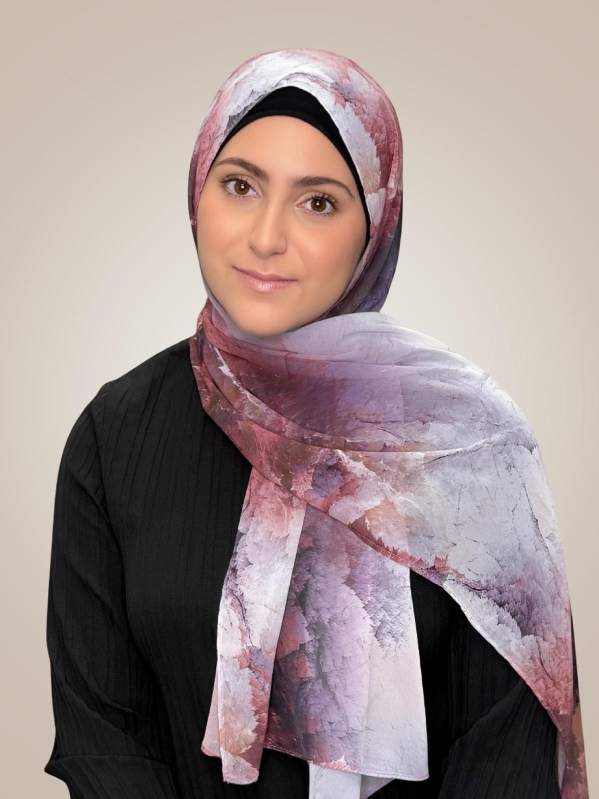 Modish Girl Printed Chiffon Hijab- Muted Mirage