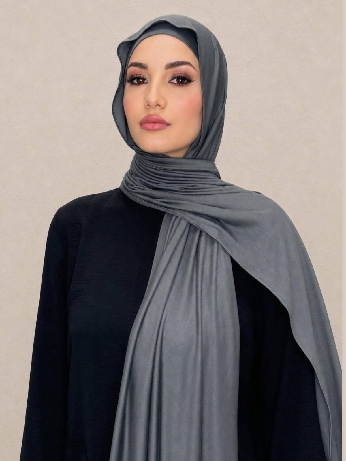 Premium Jersey hijab-Pebble Grey