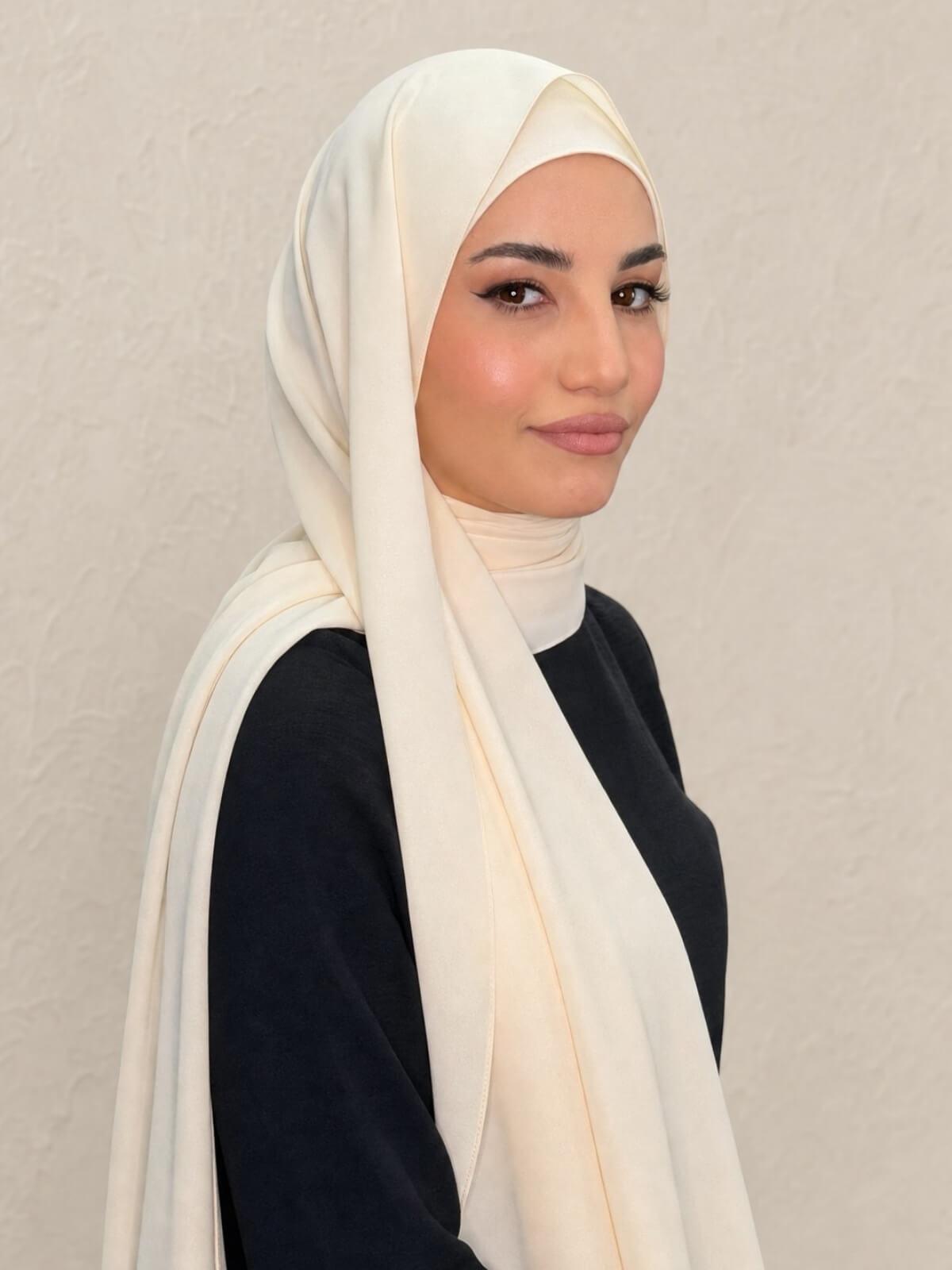 Matching Chiffon Hijab Set-Ivory Lace