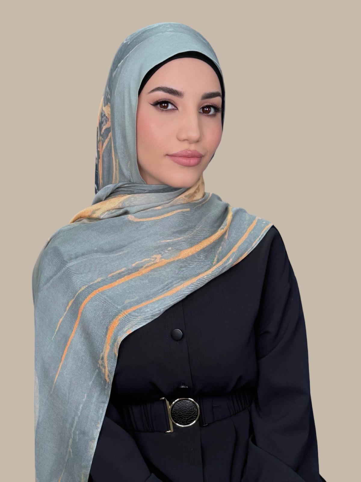 Print Modal Hijab-Vienna Grey