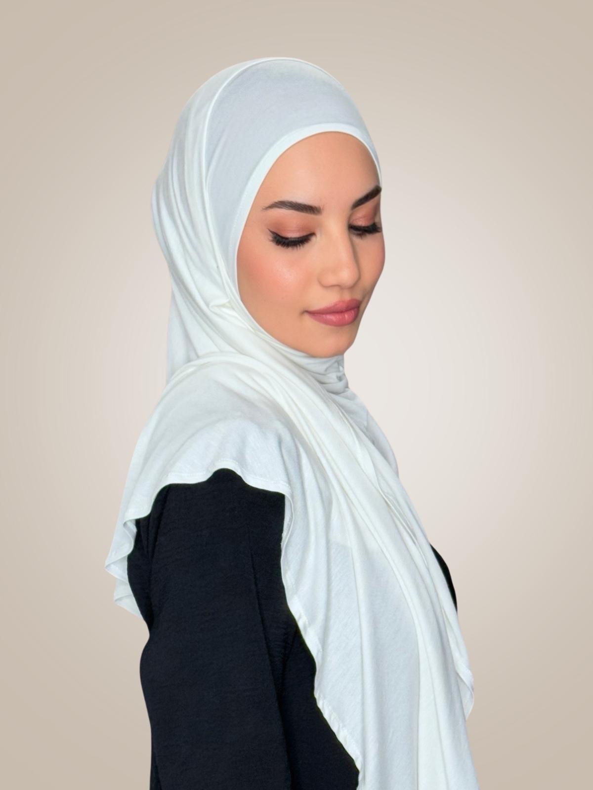 Pre-Sewn Jersey Hijab-Off White