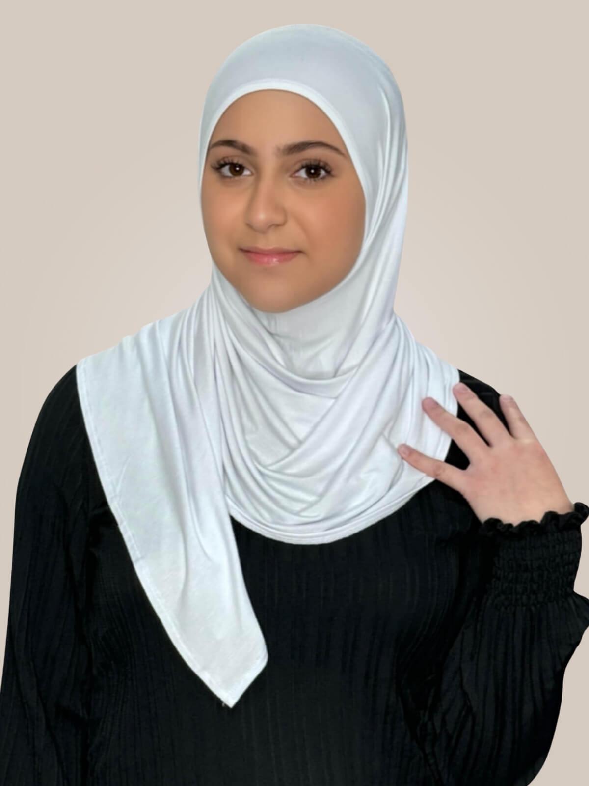 Modish Girl Pre-Sewn Jersey Hijab-White