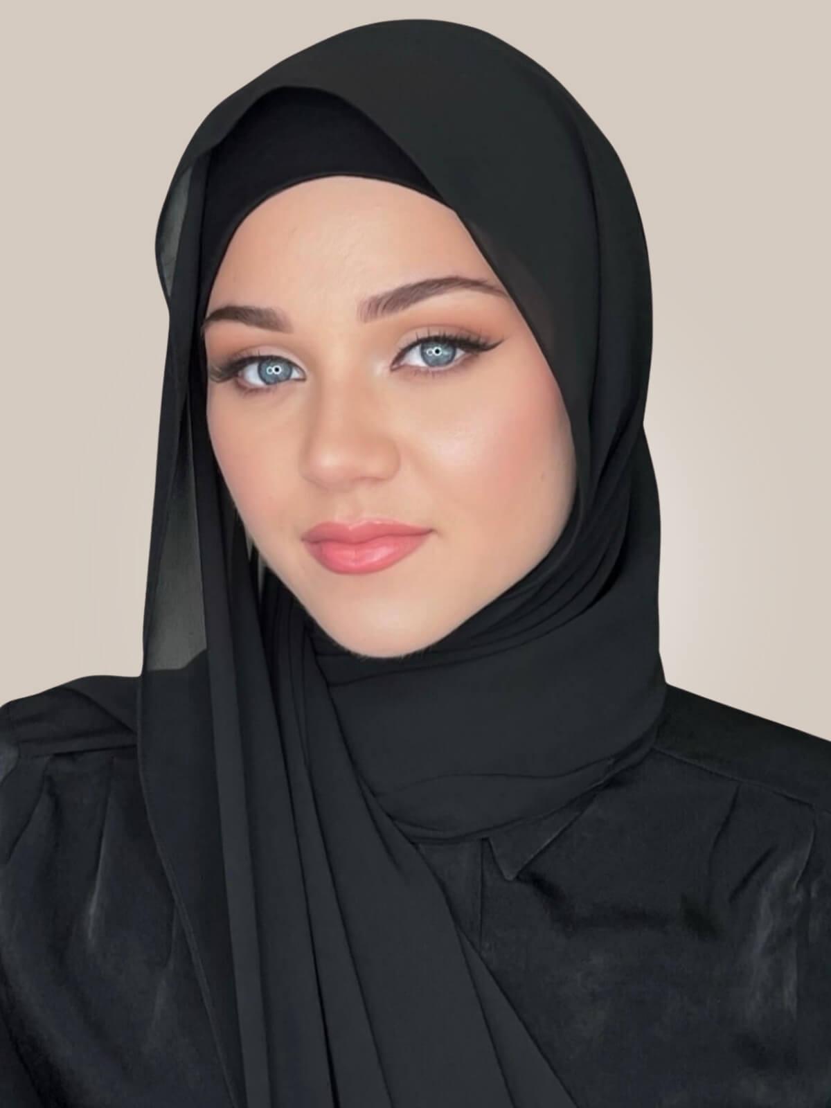 Luxury Chiffon Hijab-Black
