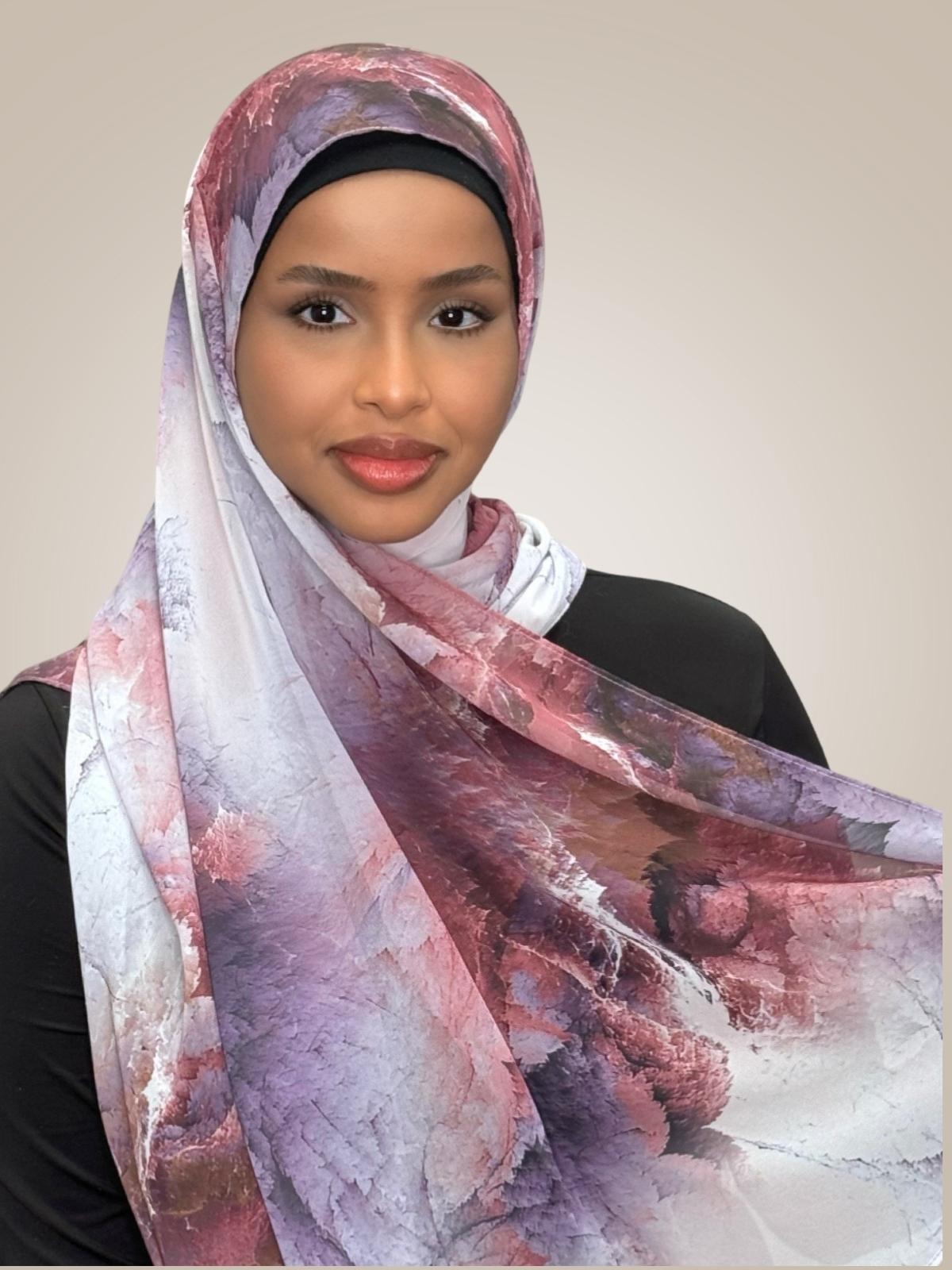 Printed Chiffon Hijab-Muted Mirage