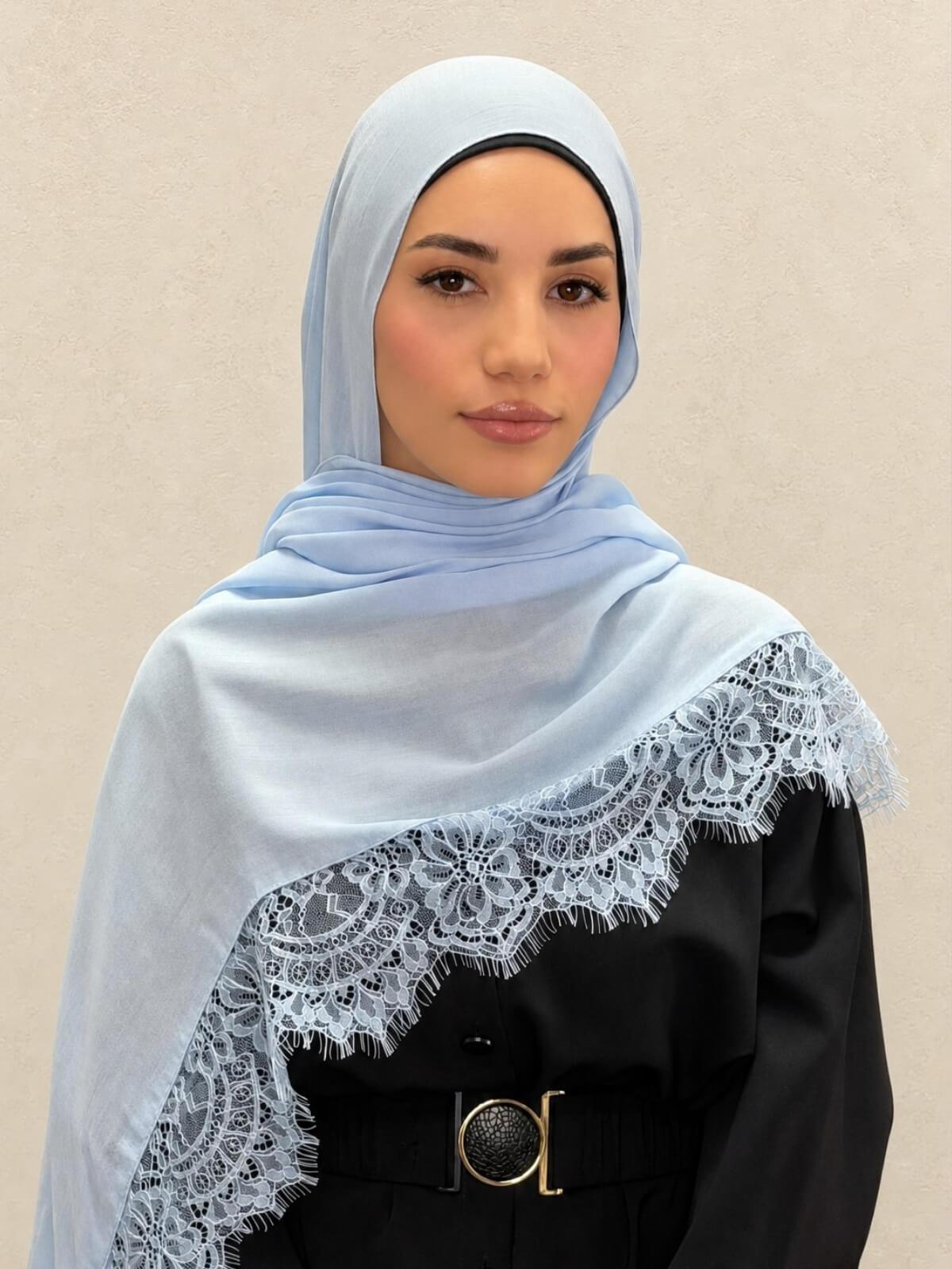 Lace Cotton Modal Hijab-Daydream