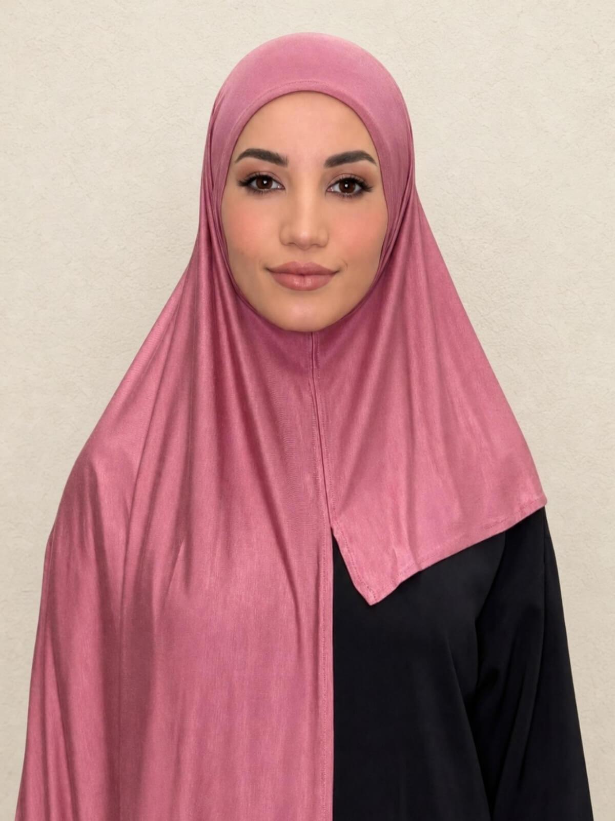 Pre-Sewn Jersey Hijab-Pale Rose