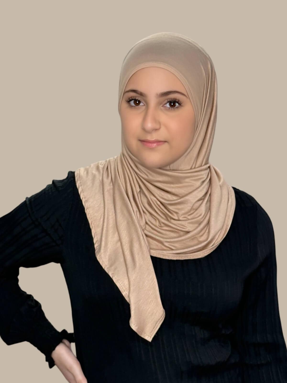 Modish Girl Pre-Sewn Jersey hijab-Warm Taupe