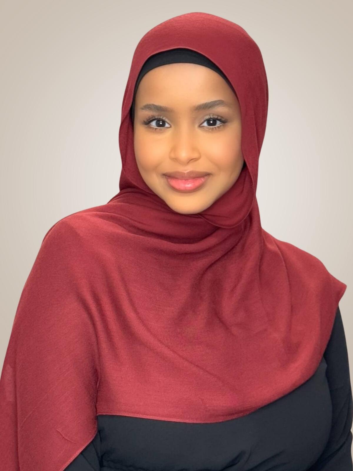 Cotton Modal Hijab-Jam Red