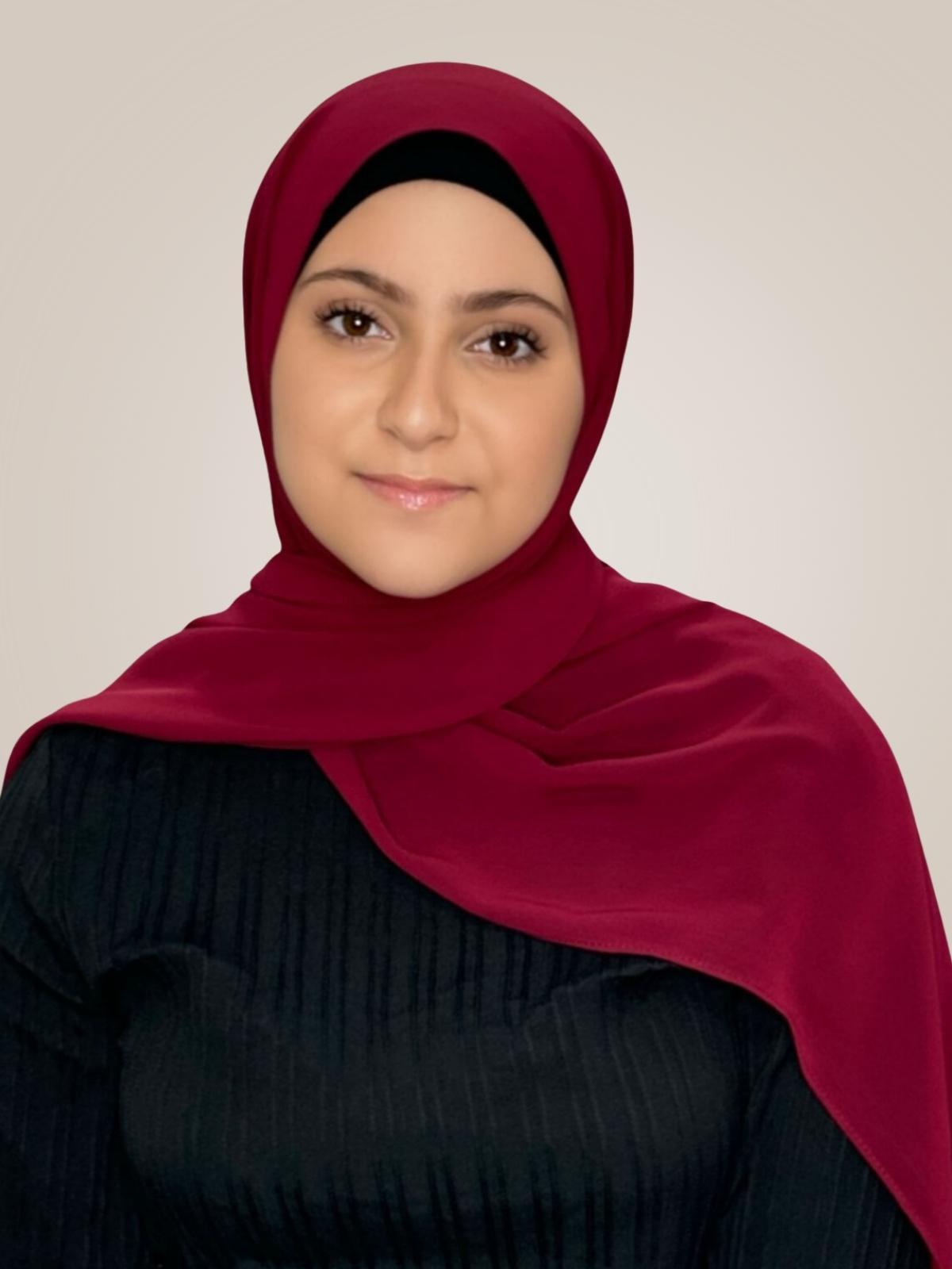 Modish Girl Luxury Chiffon Hijab-Berry Red