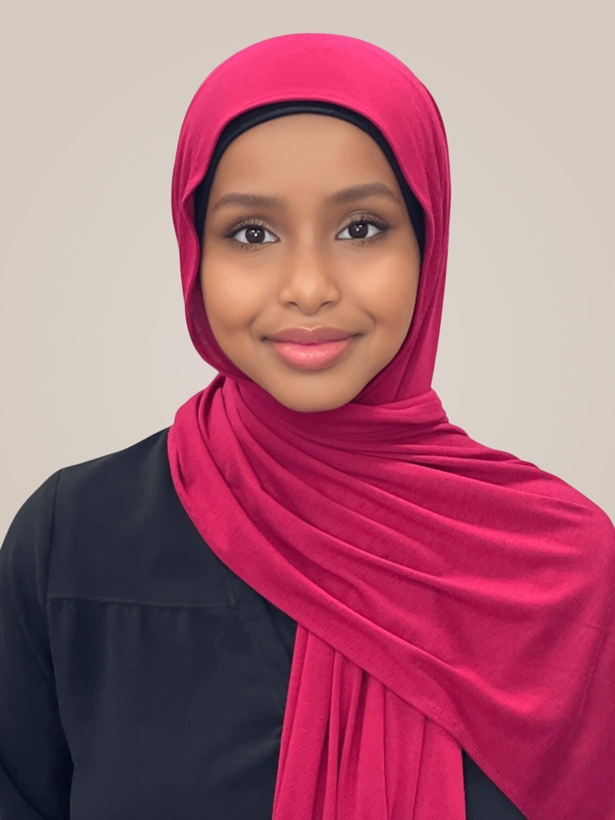 Classic Jersey Hijab-Berry Red