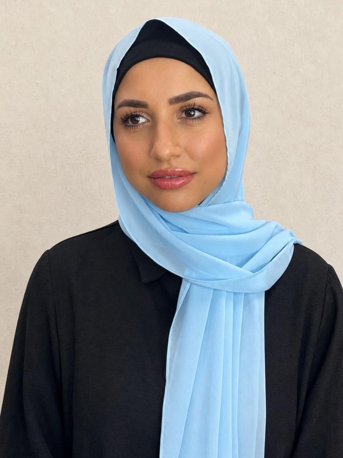 Luxury Chiffon Hijab-Baby Blue