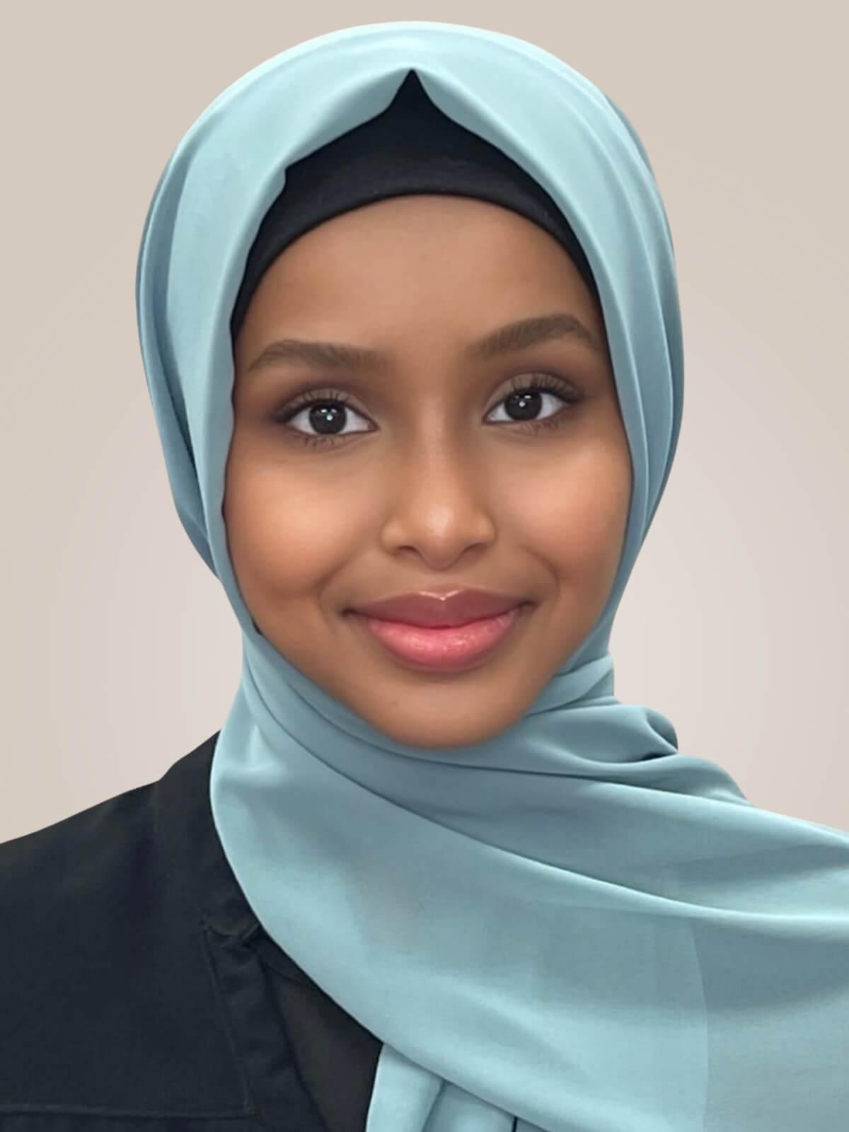 Luxury Chiffon Hijab-Pale Cyan