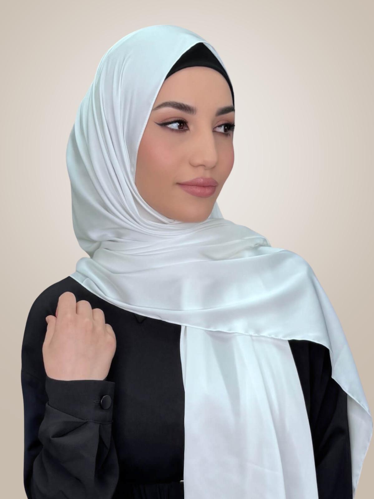 Premium Satin Hijab-Snow