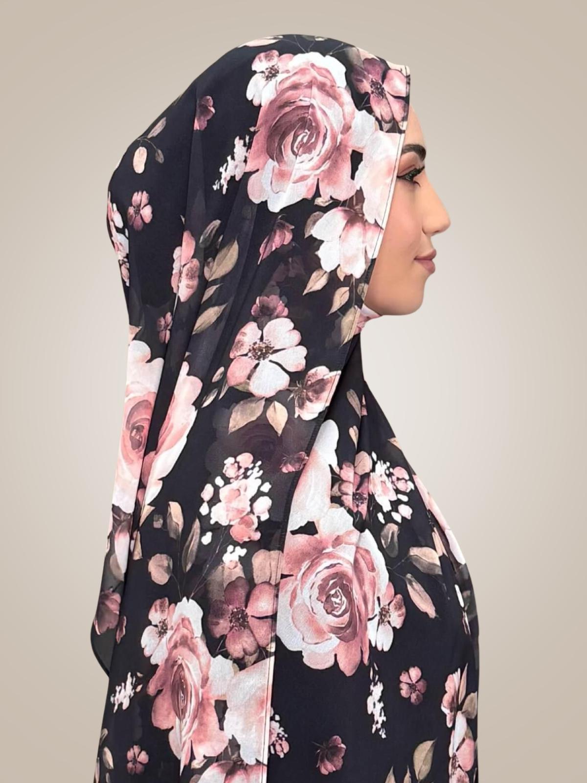 Printed Chiffon Hijab-Breathless Blossom