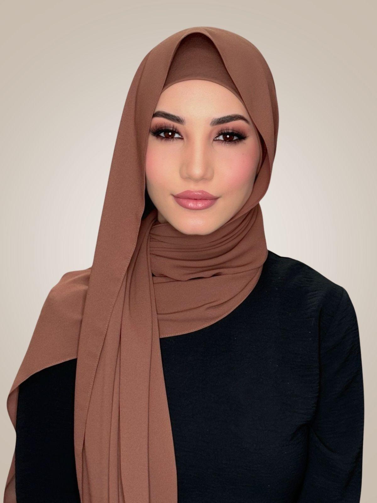 Matching Chiffon Hijab Set-Cinnamon