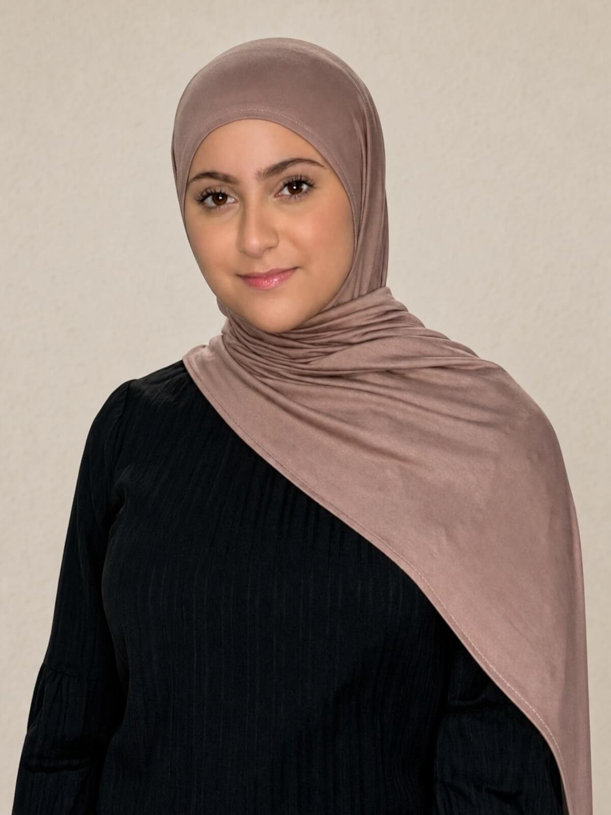 Modish Girl Pre-Sewn Jersey hijab-Pale Taupe