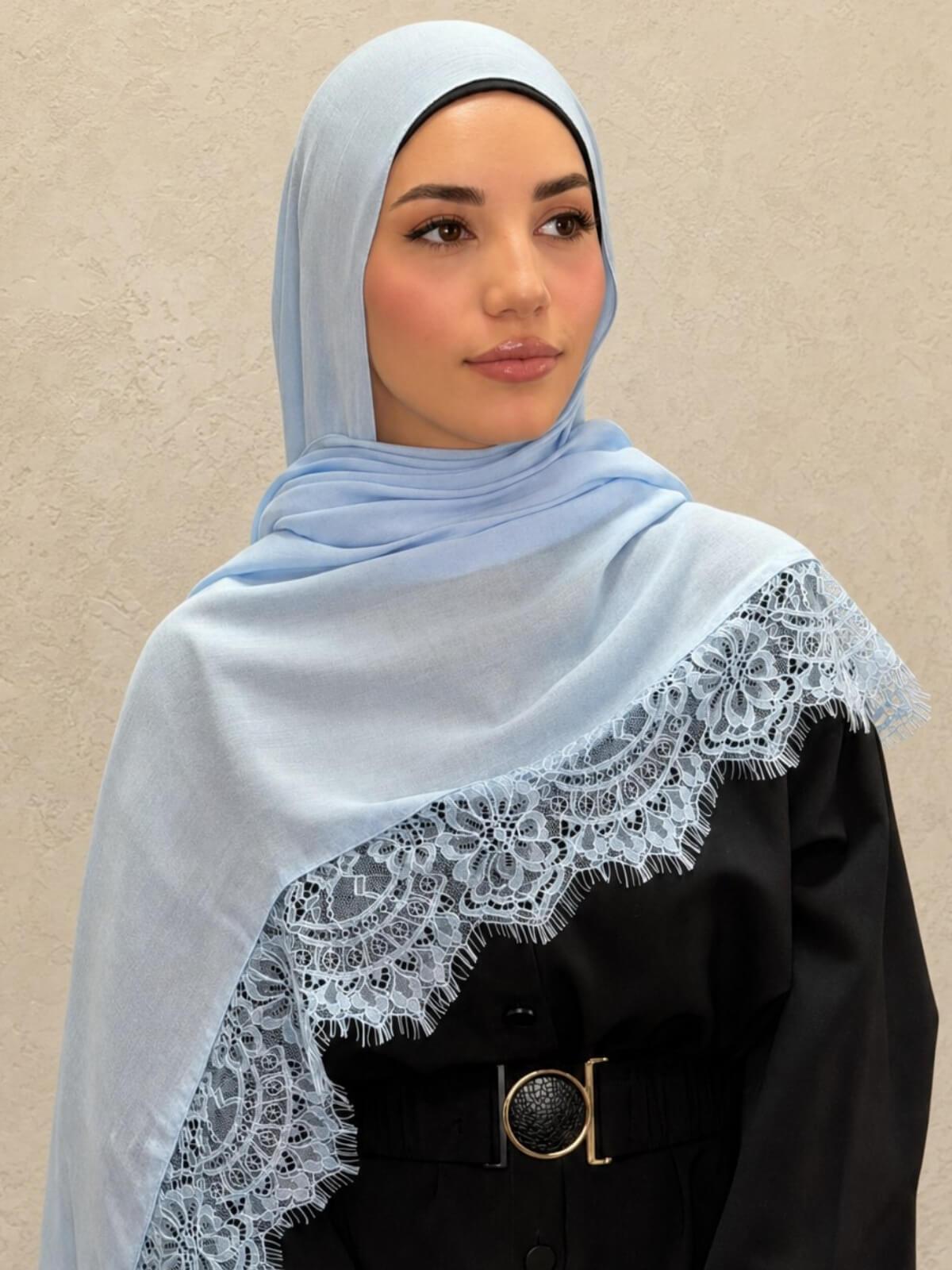 Lace Cotton Modal Hijab-Daydream
