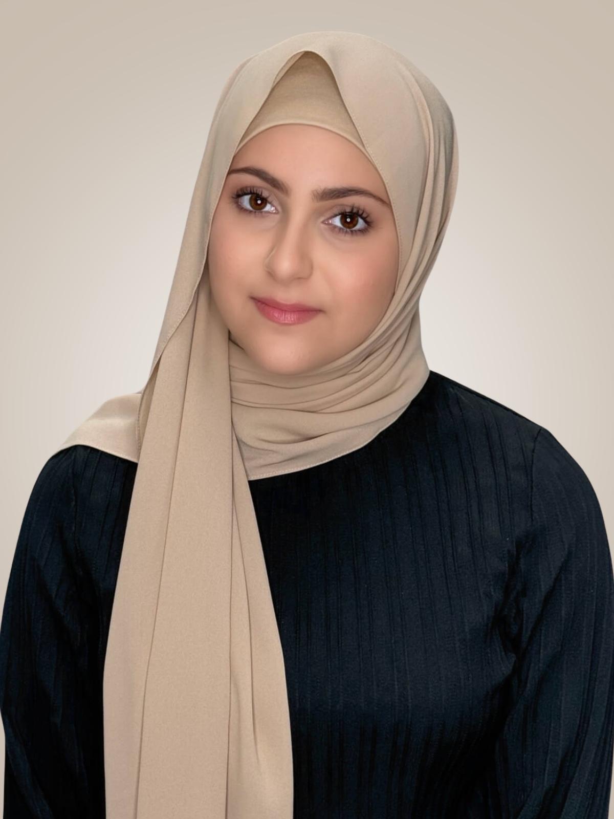 Modish Girl Matching Chiffon Hijab Set-Desert