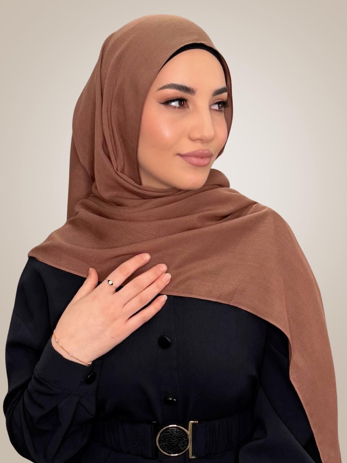Cotton Modal Hijab-Golden Walnut