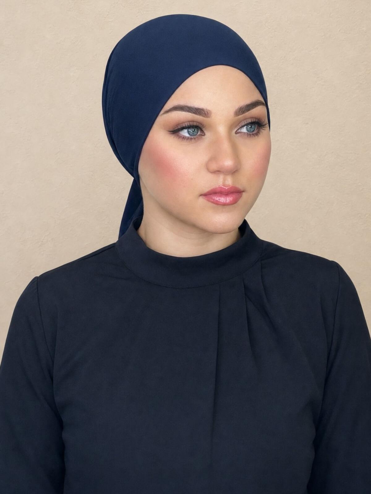 Tie Back UnderScarf-Navy