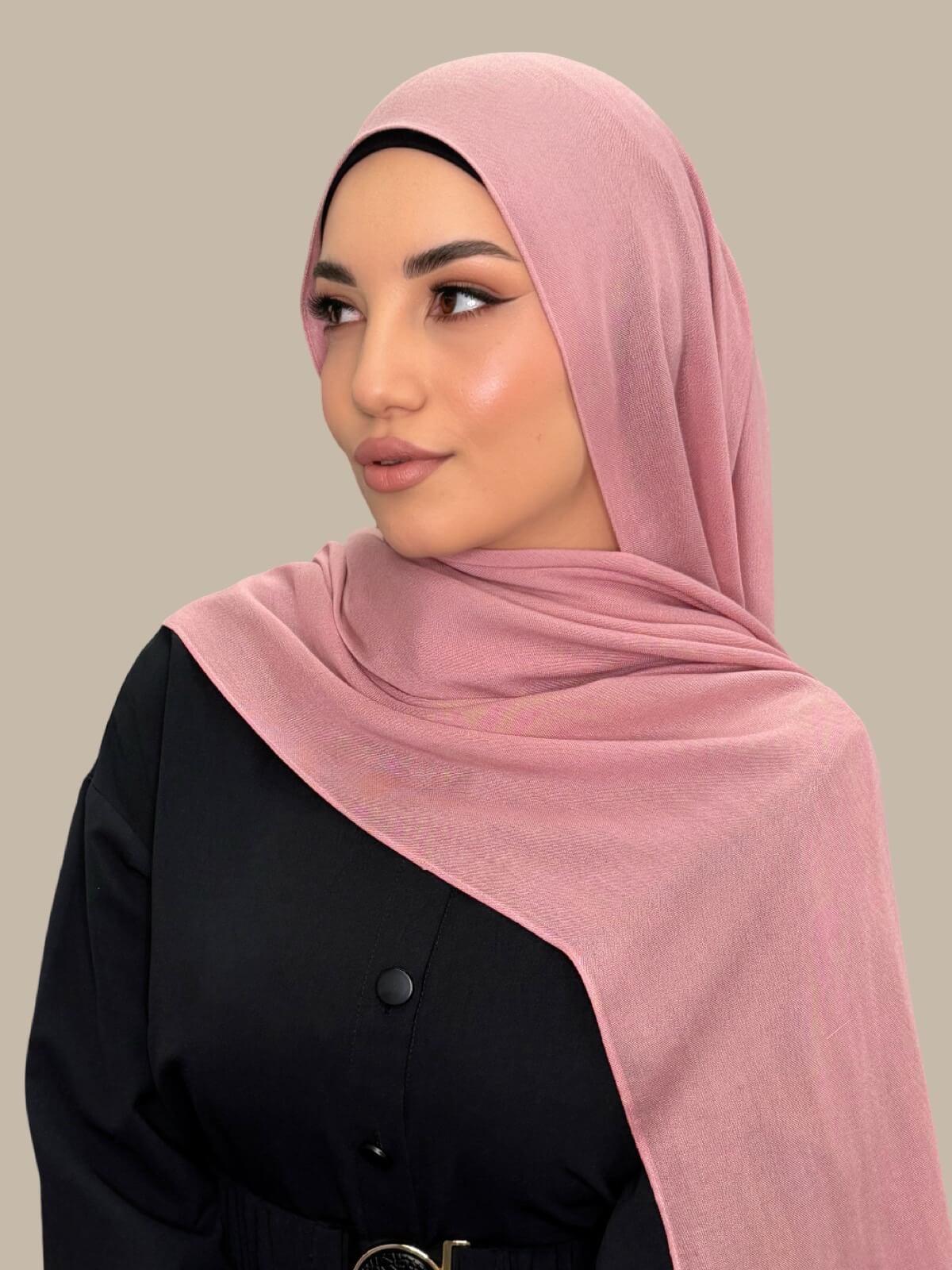 Cotton Modal Hijab-Misty Rose