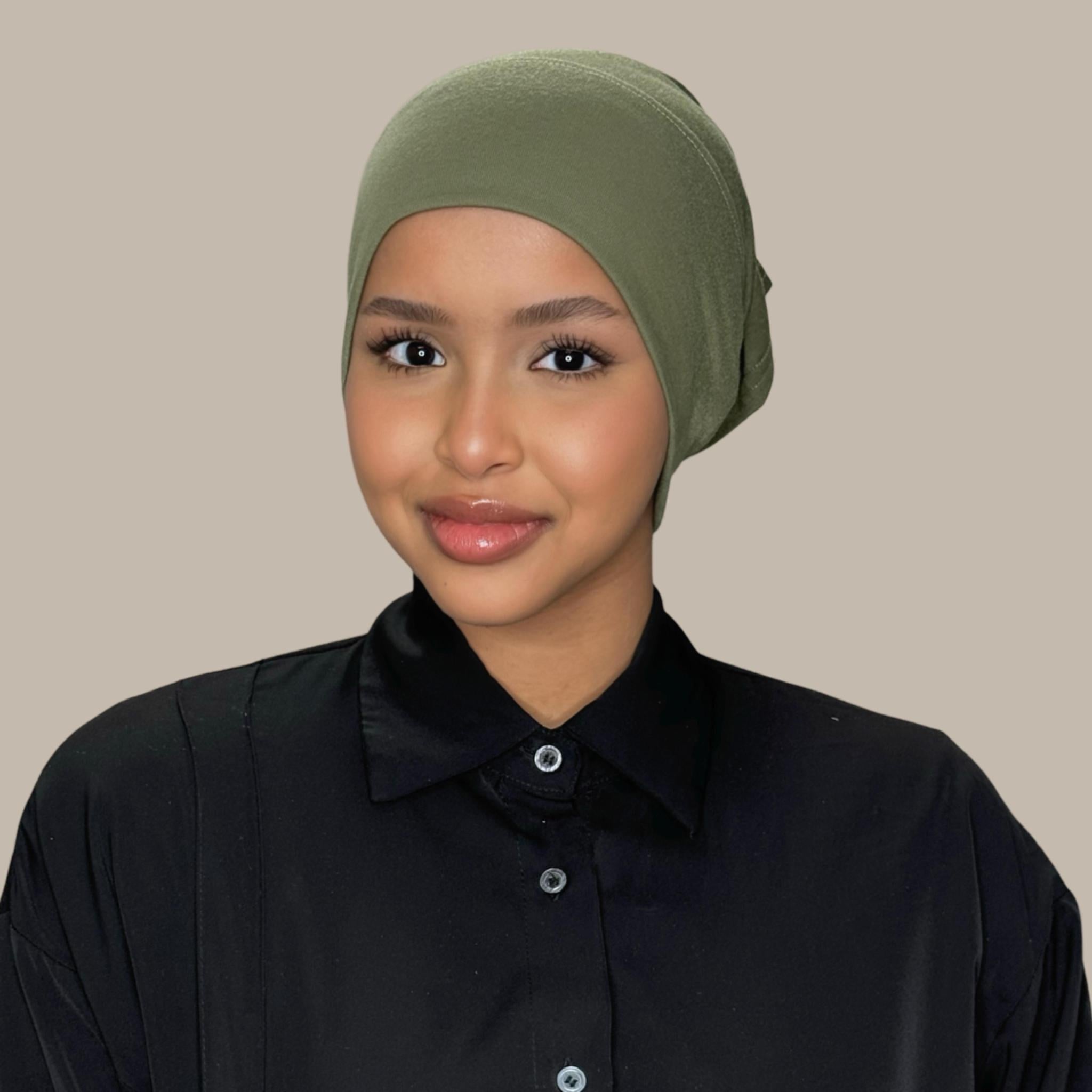 Premium Cotton Underscarf-Dusty Olive