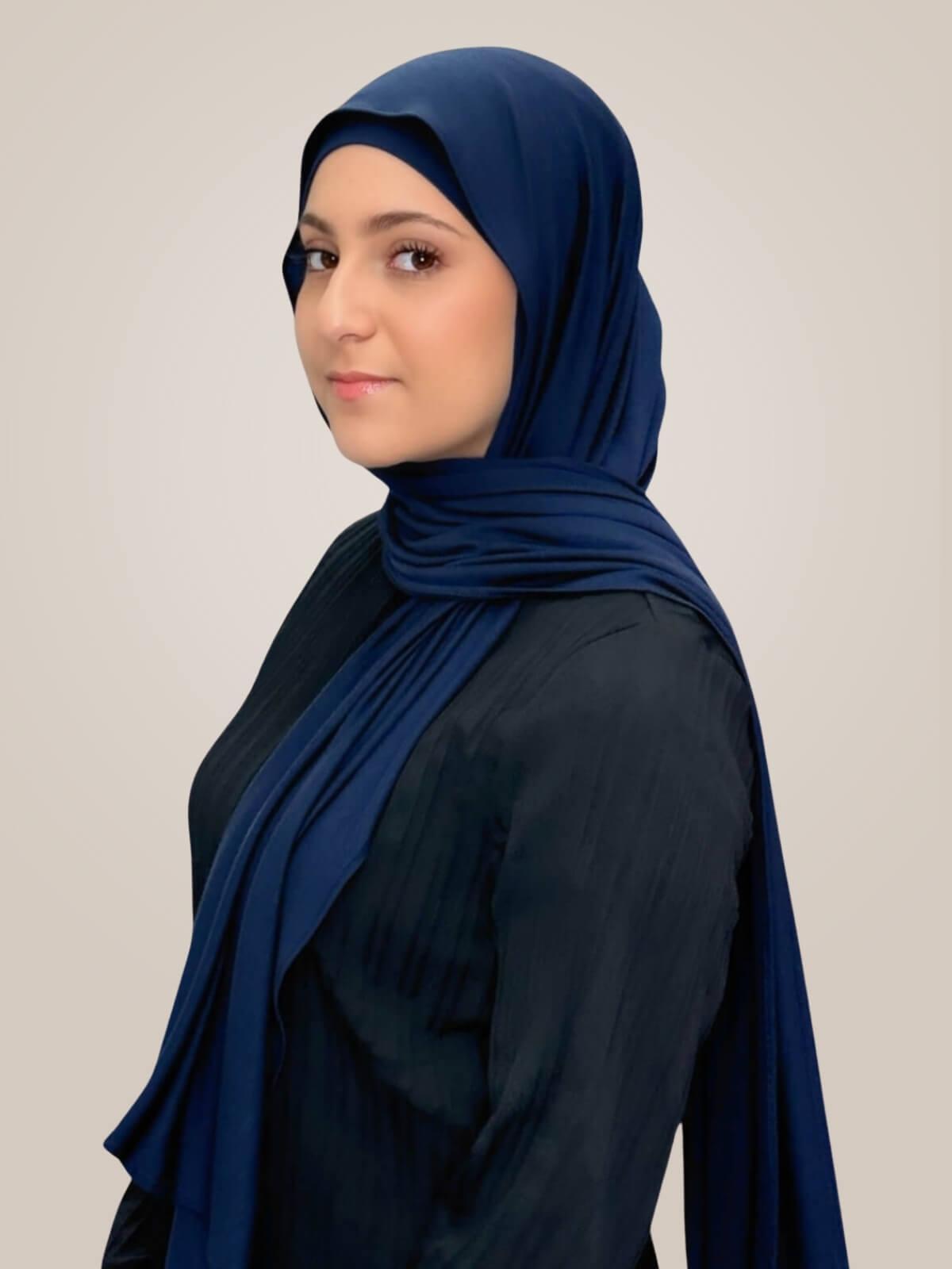 Modish Girl Premium Jersey Hijab-Navy