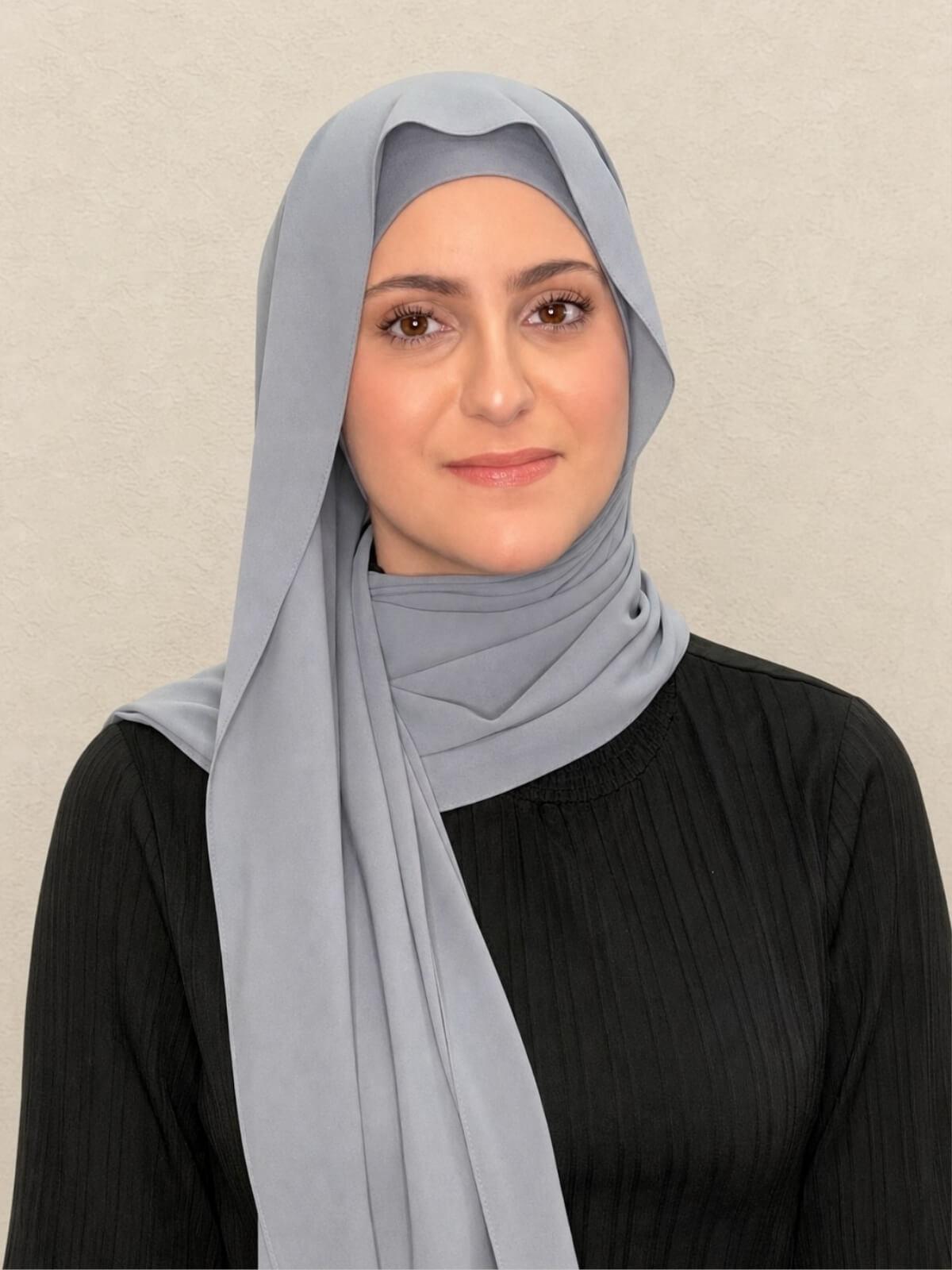 Modish Girl Matching Chiffon Hijab Set-Slate Grey