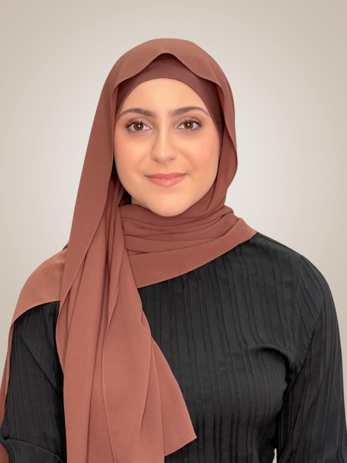 Modish Girl Matching Chiffon Hijab Set-Burnt Redwood