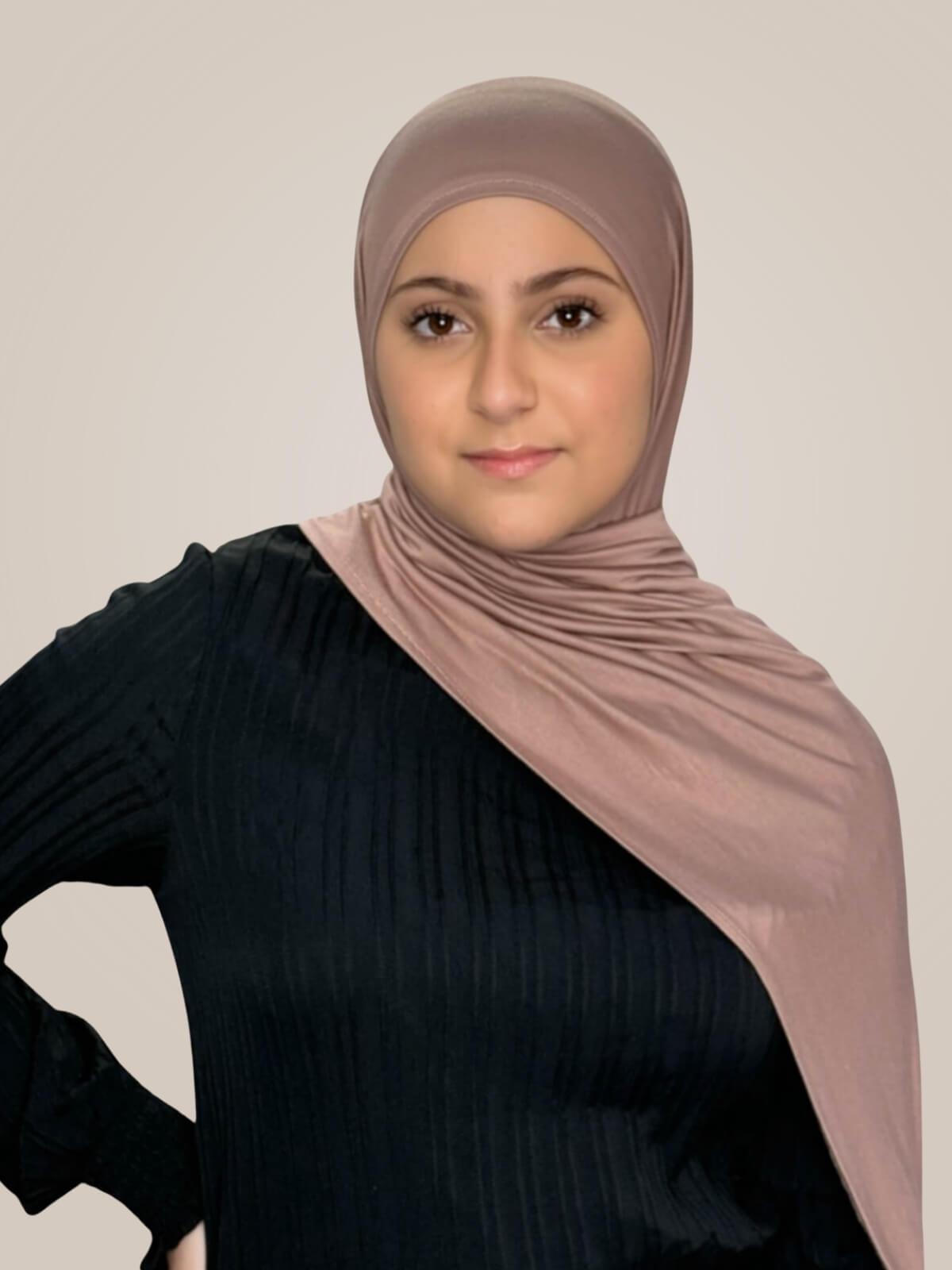 Modish Girl Pre-Sewn Jersey hijab-Pale Taupe