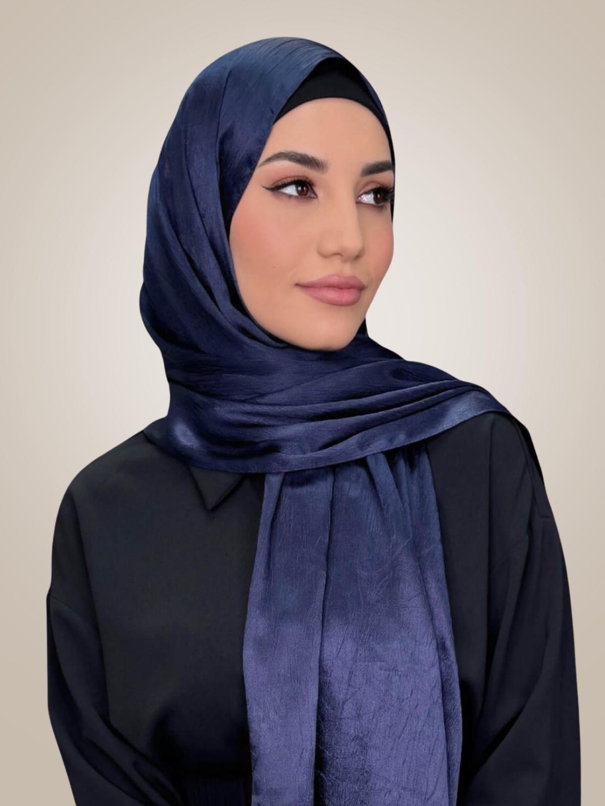 Classic Satin Hijab-Navy