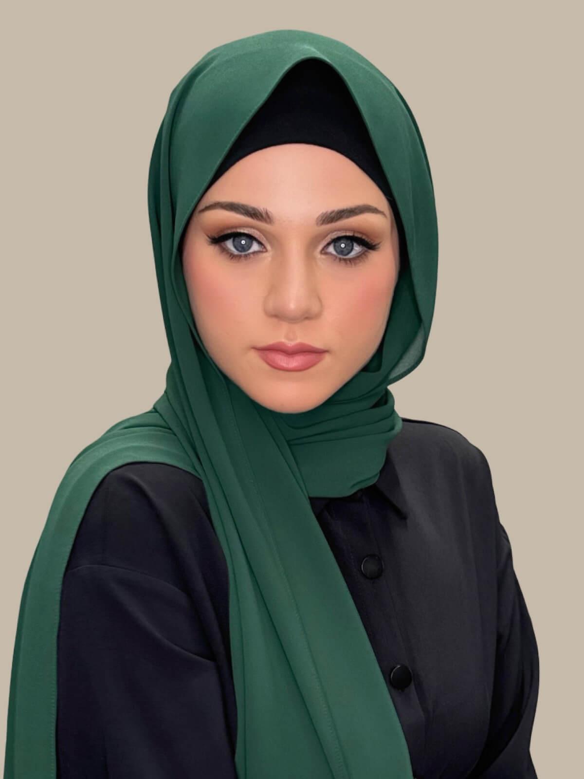 Classic Chiffon Hijab-Forrest Green